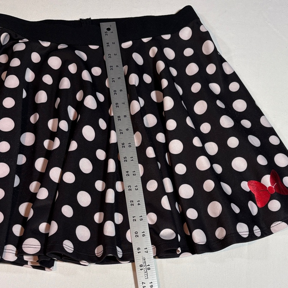 Disney Minnie Mouse Polka Dot Skater Skirt with Red Bow women’s Large - Picture 7 of 12